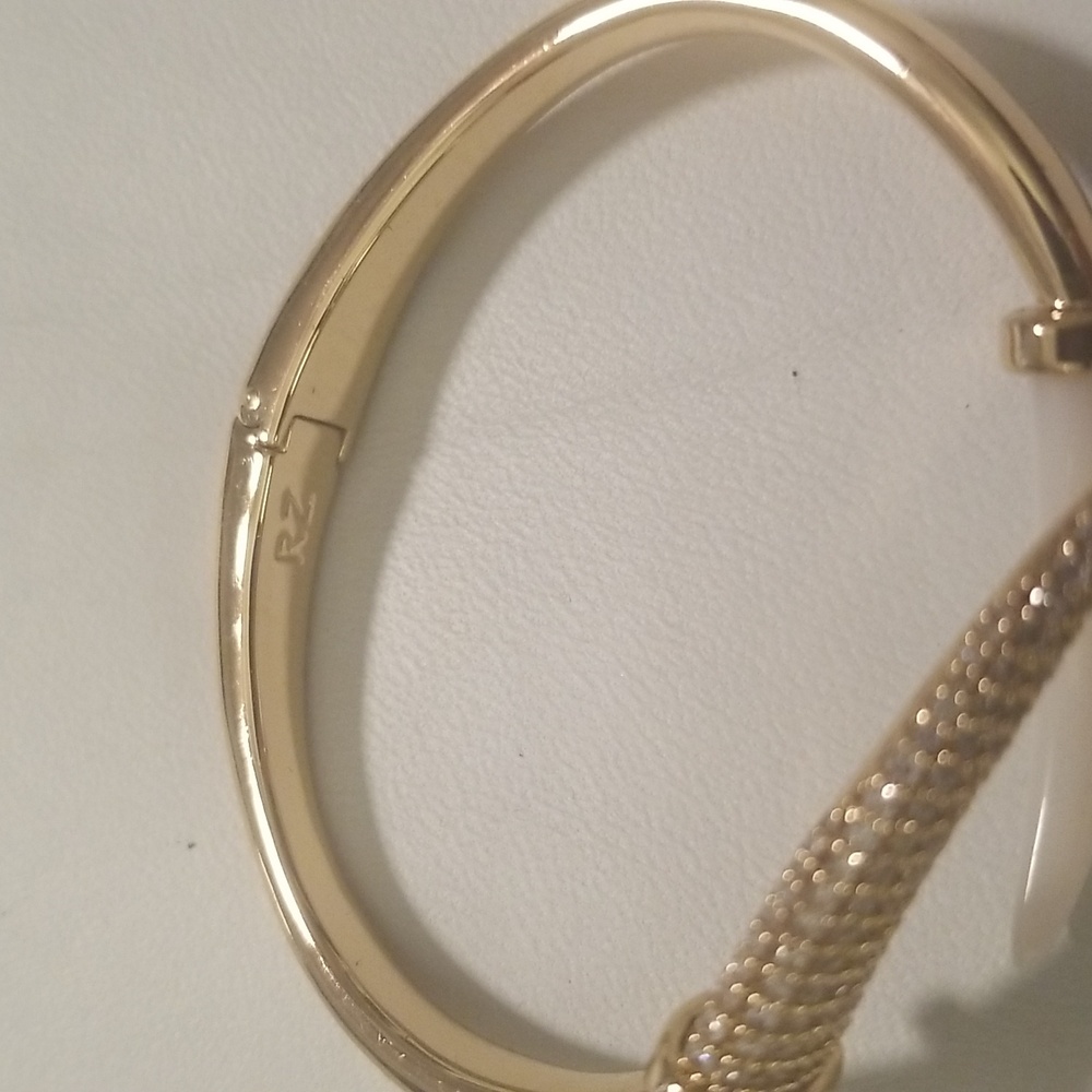 Women's Rachel Zoe Goldtone Bracelet with Simulated Ivory & Rhinestones; O/S - Picture 6 of 8